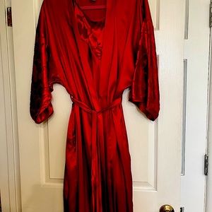 Vintage Red Satin Penoir Set by Val Mode Lingerie…Never worn/with tags